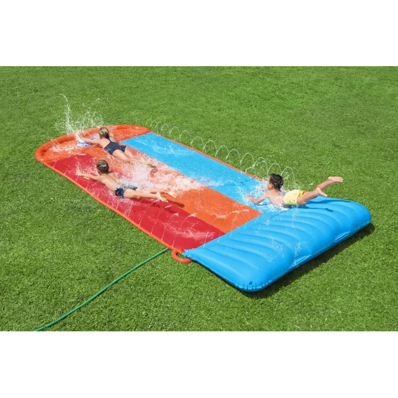Bestway H2OGO! Triple-Rutsche mit Tsunami Splash Rampe 4,88 m