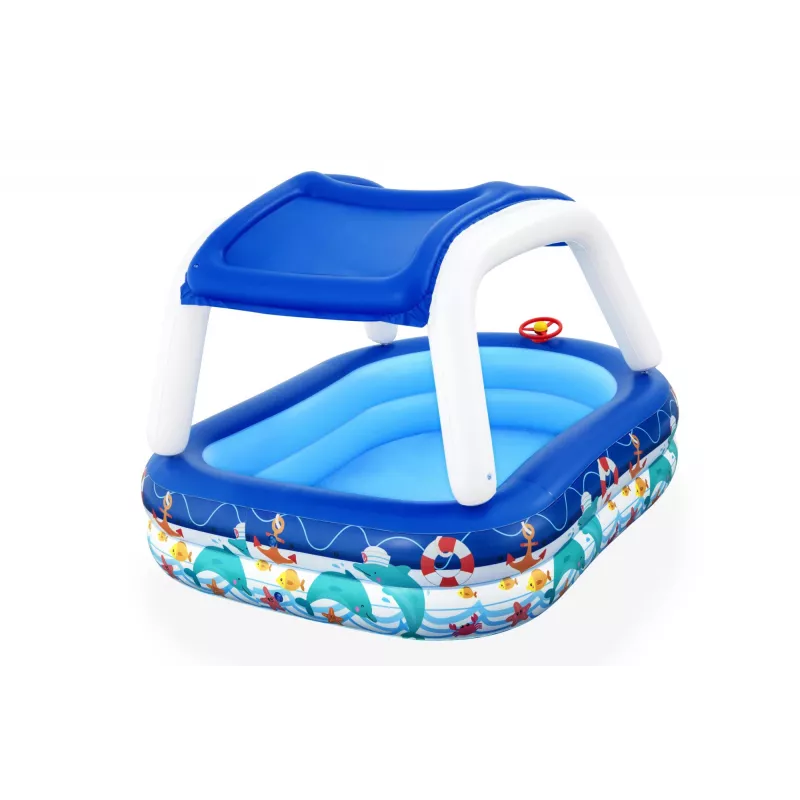 Bestway Sea Captain Aufblasbarer Familienpool mit UV Careful Sonnensegel