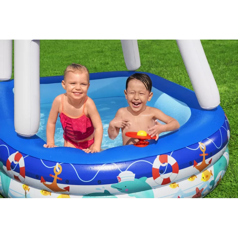 Bestway Sea Captain Aufblasbarer Familienpool mit UV Careful Sonnensegel