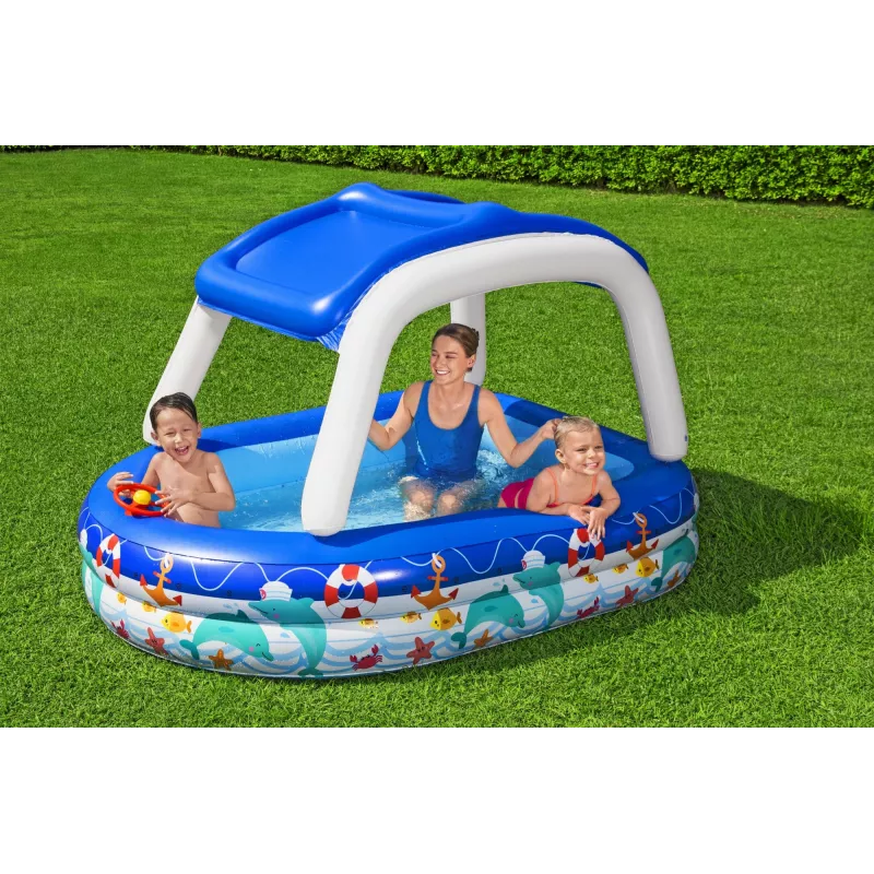 Bestway Sea Captain Aufblasbarer Familienpool mit UV Careful Sonnensegel