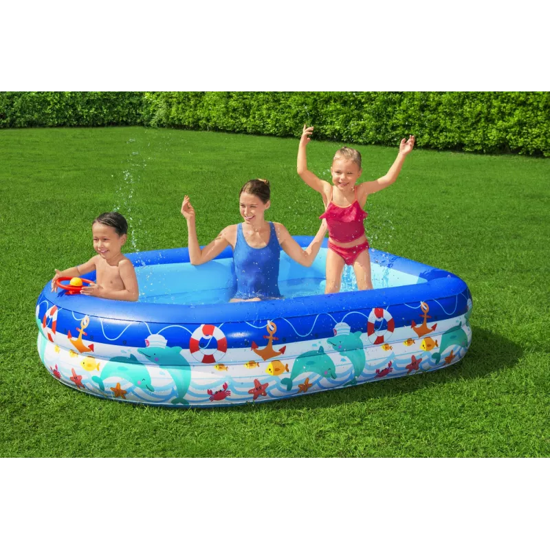 Bestway Sea Captain Aufblasbarer Familienpool mit UV Careful Sonnensegel