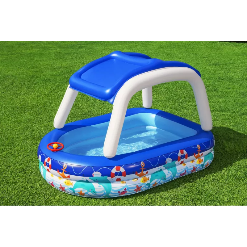 Bestway Sea Captain Aufblasbarer Familienpool mit UV Careful Sonnensegel