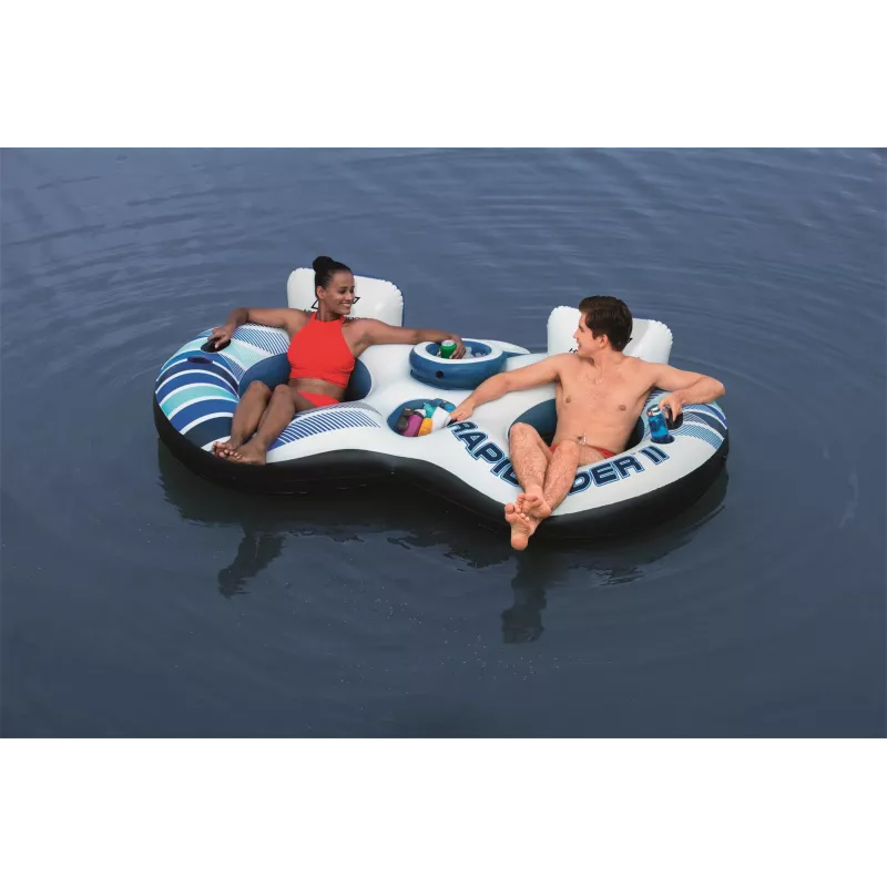Bestway Hydro-Force Rapid Rider II Doppel-Flussreifen, Mehrfarbig, Schwimmreifen, Muster, Junge/Mädchen, 180 kg, 2 Personen