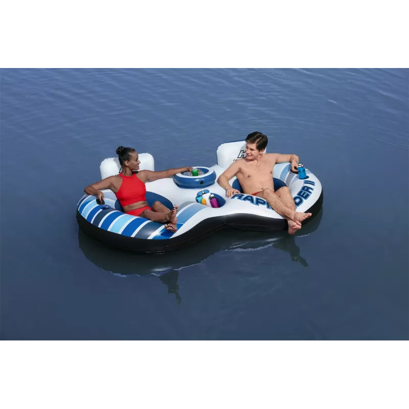 Bestway Hydro-Force Rapid Rider II Doppel-Flussreifen, Mehrfarbig, Schwimmreifen, Muster, Junge/Mädchen, 180 kg, 2 Personen