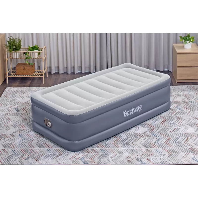 Bestway Tritech Luftmatratze Twin mit integrierter AC-Pumpe und antimikrobieller Beschichtung 1,91 m x 97 cm x 51 cm