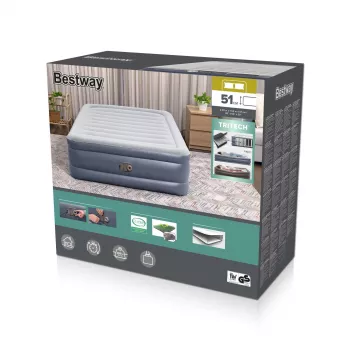 Bestway Tritech Luftmatratze Queen mit integrierter AC-Pumpe und antimikrobieller Beschichtung 2,03 m x 1,52 m x 51 cm