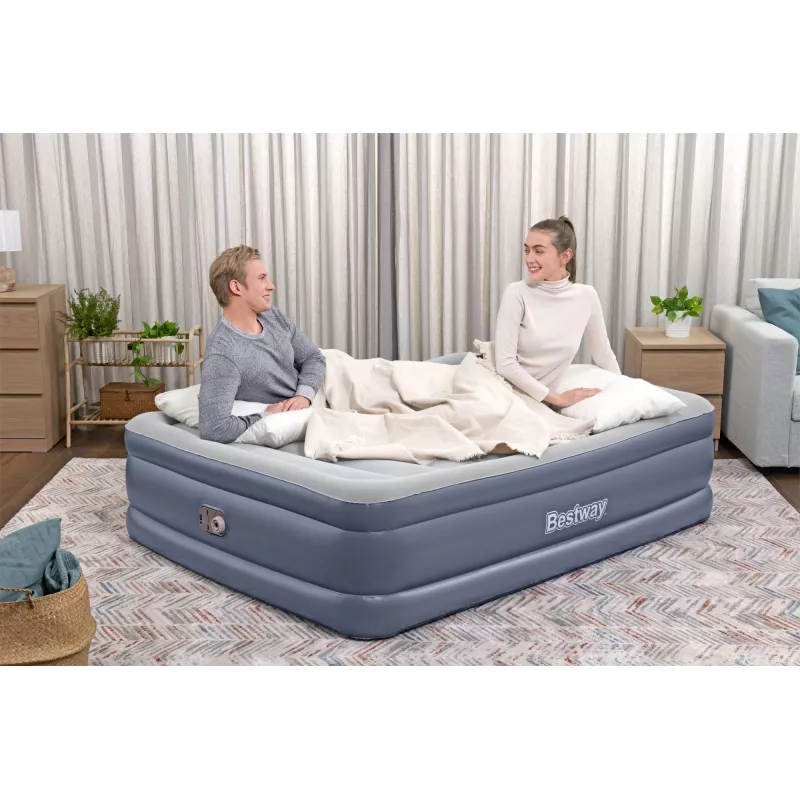 Bestway Tritech Luftmatratze Queen mit integrierter AC-Pumpe und antimikrobieller Beschichtung 2,03 m x 1,52 m x 51 cm
