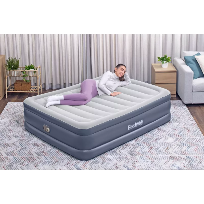 Bestway Tritech Luftmatratze Queen mit integrierter AC-Pumpe und antimikrobieller Beschichtung 2,03 m x 1,52 m x 51 cm