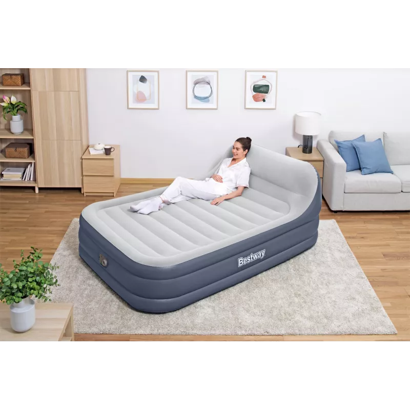 Bestway Tritech SleekFlow Kopfstück-Luftmatratze Queen mit integrierter AC-Pumpe und antimikrobieller Beschichtung 2,26 m x 1,52 m x 84 cm
