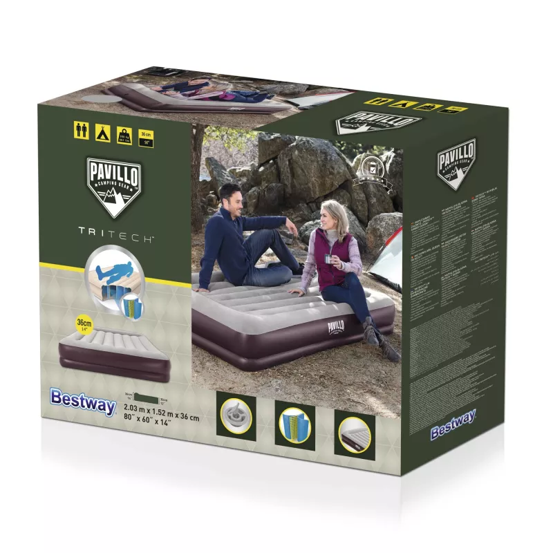 Bestway 67699 Luftmatratze Doppelmatratze Braun, Grau Unisex