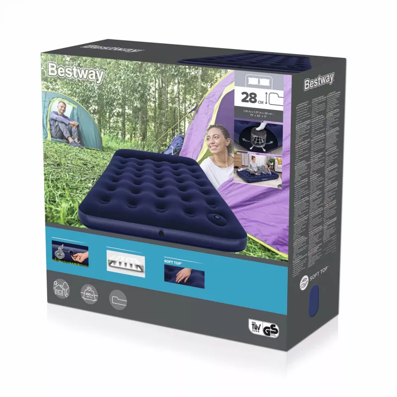 Bestway Luftmatratze Full mit eingebauter Fußpumpe 1,91 m x 1,37 m x 28 cm