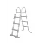 Bestway Flip & Lock Aufstellpool-Leiter 1,07 m, Leiter, Grau, Metall, 150 kg, 3 Stufen, 107 cm