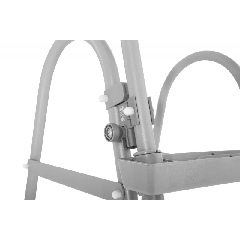 Bestway Flip & Lock Aufstellpool-Leiter 1,07 m, Leiter, Grau, Metall, 150 kg, 3 Stufen, 107 cm