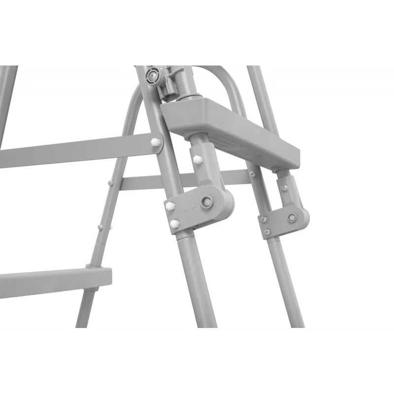Bestway Flip & Lock Aufstellpool-Leiter 1,07 m, Leiter, Grau, Metall, 150 kg, 3 Stufen, 107 cm