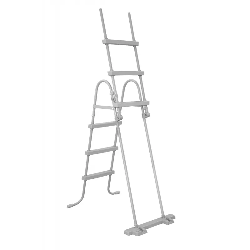 Bestway Flip & Lock Aufstellpool-Leiter 1,07 m, Leiter, Grau, Metall, 150 kg, 3 Stufen, 107 cm