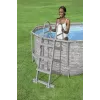 Bestway Flip & Lock Aufstellpool-Leiter 1,07 m, Leiter, Grau, Metall, 150 kg, 3 Stufen, 107 cm