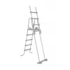 Bestway Flip & Lock Aufstellpoolleiter 1,32 m, Leiter, Grau, Metall, Kunststoff, 150 kg, 4 Stufen, EN16582