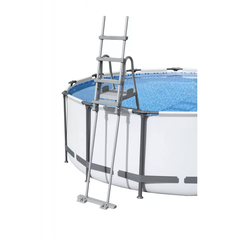 Bestway Flip & Lock Aufstellpoolleiter 1,32 m, Leiter, Grau, Metall, Kunststoff, 150 kg, 4 Stufen, EN16582