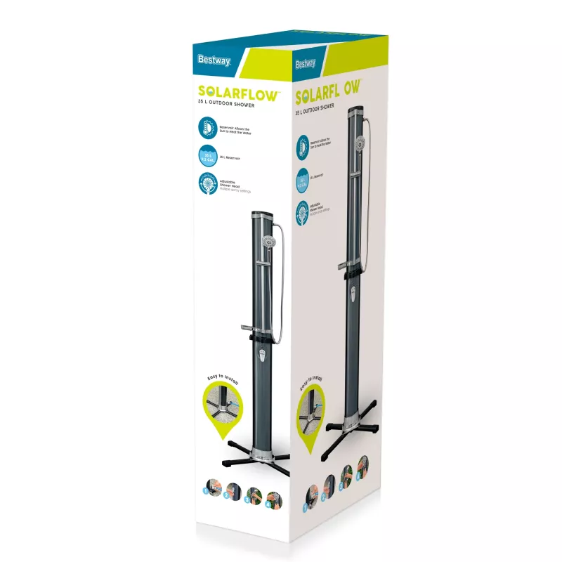 Bestway SolarFlow 35 L Außendusche, freistehend, Schwarz, 35 L, EN1112, 620 mm, 620 mm