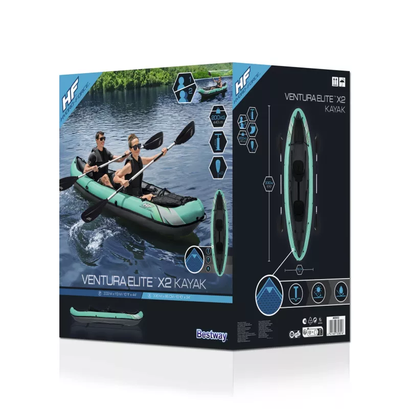 Bestway Hydro-Force Ventura Elite X2 Aufblasbares Kajak-Set 3,30 m