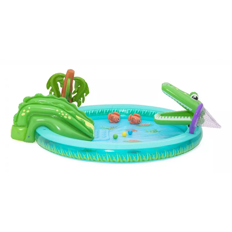 Bestway Crocodile Cove Kinder aufblasbares Wasserspielcenter und Pool 2,24 m x 1,81 m x 72 cm
