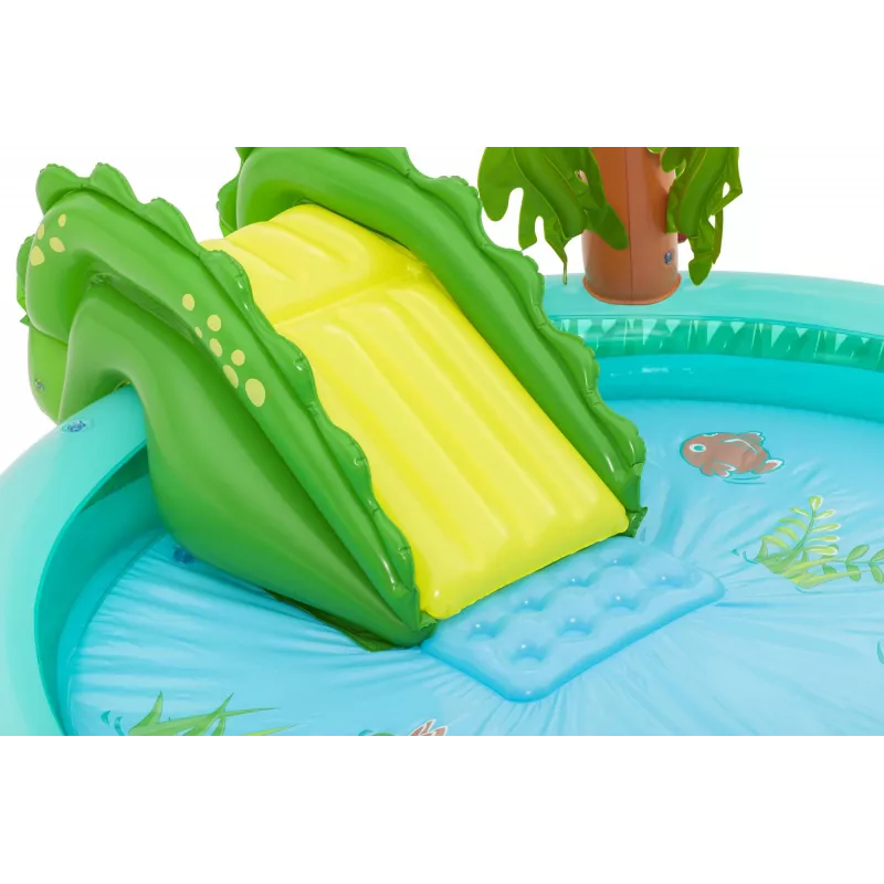 Bestway Crocodile Cove Kinder aufblasbares Wasserspielcenter und Pool 2,24 m x 1,81 m x 72 cm