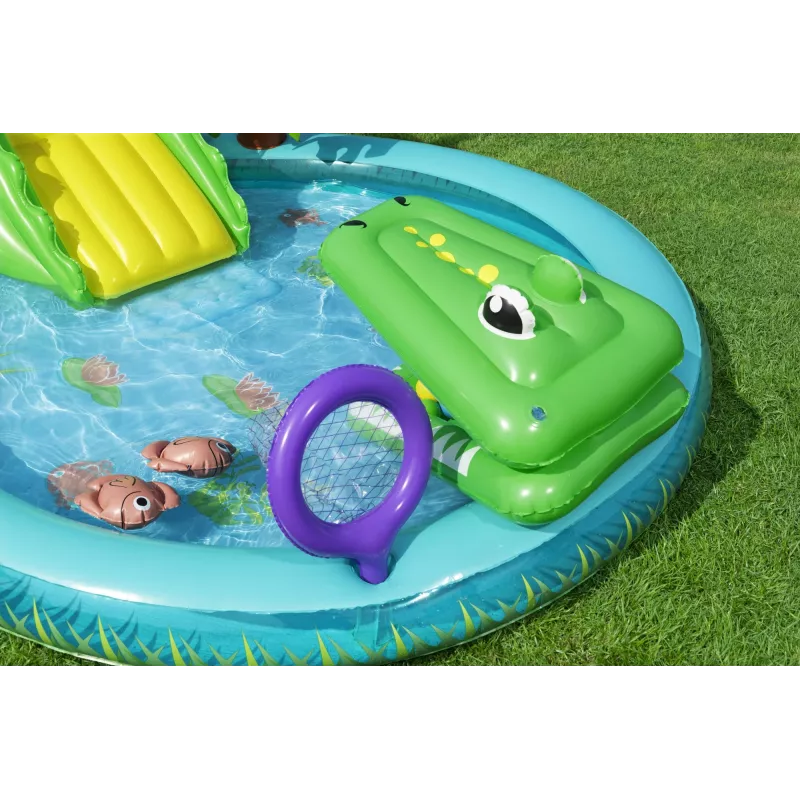 Bestway Crocodile Cove Kinder aufblasbares Wasserspielcenter und Pool 2,24 m x 1,81 m x 72 cm