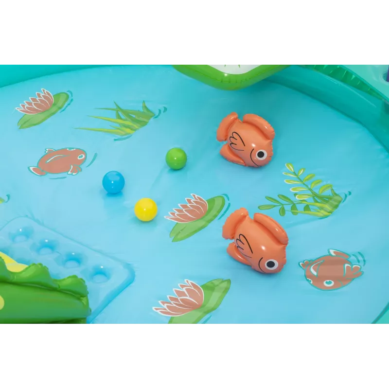 Bestway Crocodile Cove Kinder aufblasbares Wasserspielcenter und Pool 2,24 m x 1,81 m x 72 cm