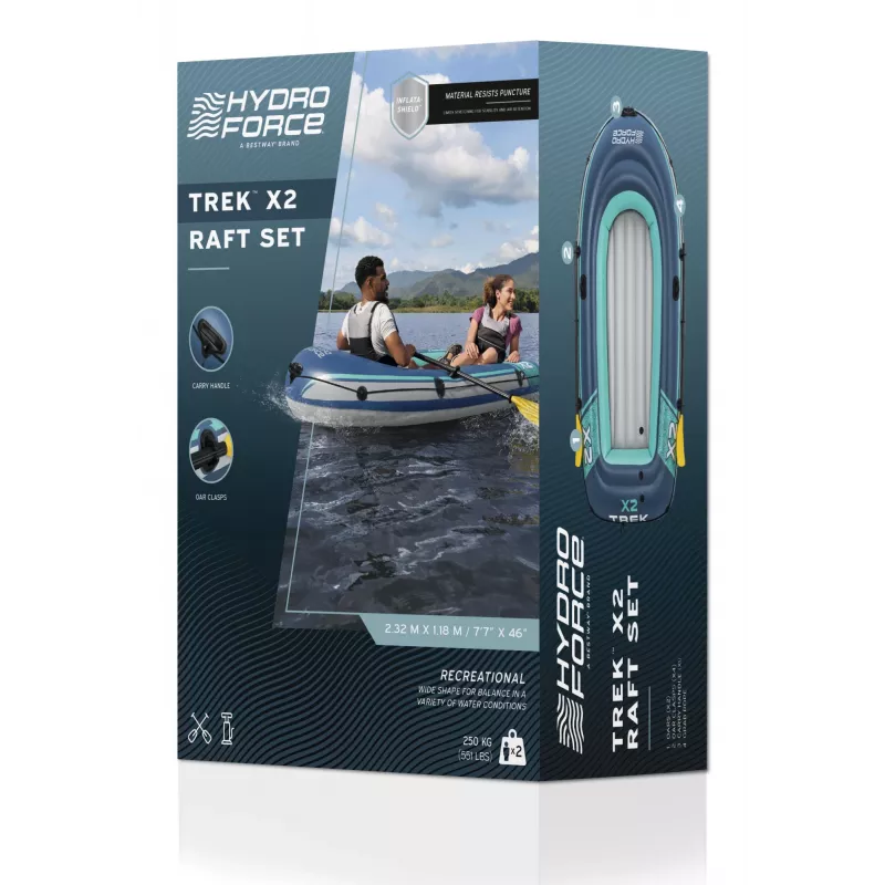 Bestway Hydro Force Trek X2 Aufblasbares 2-Personen-Floß-Set 2,32 m