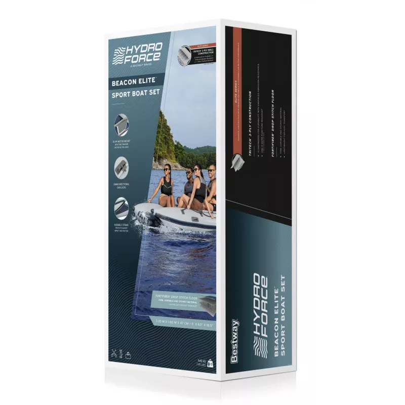 Bestway Hydro Force Beacon Elite 5-Personen aufblasbares Sportboot-Set 3,35 m
