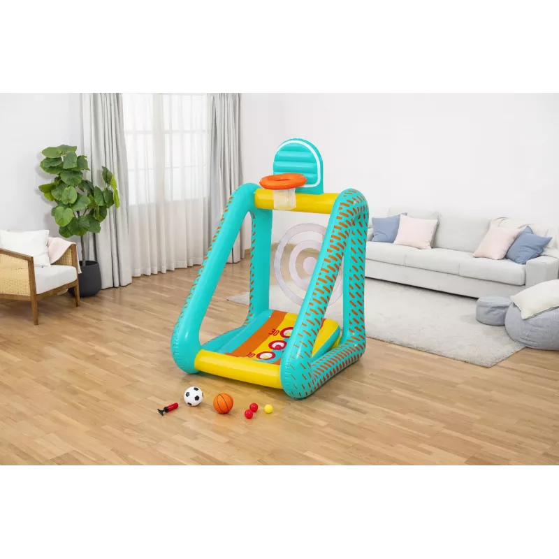 Bestway Perfect Aim 3-in-1 aufblasbares Yard-Spiel, Aufblasbares Spielcenter, 5 Jahr(e), Polyvinylchlorid (PVC), Mehrfarbig