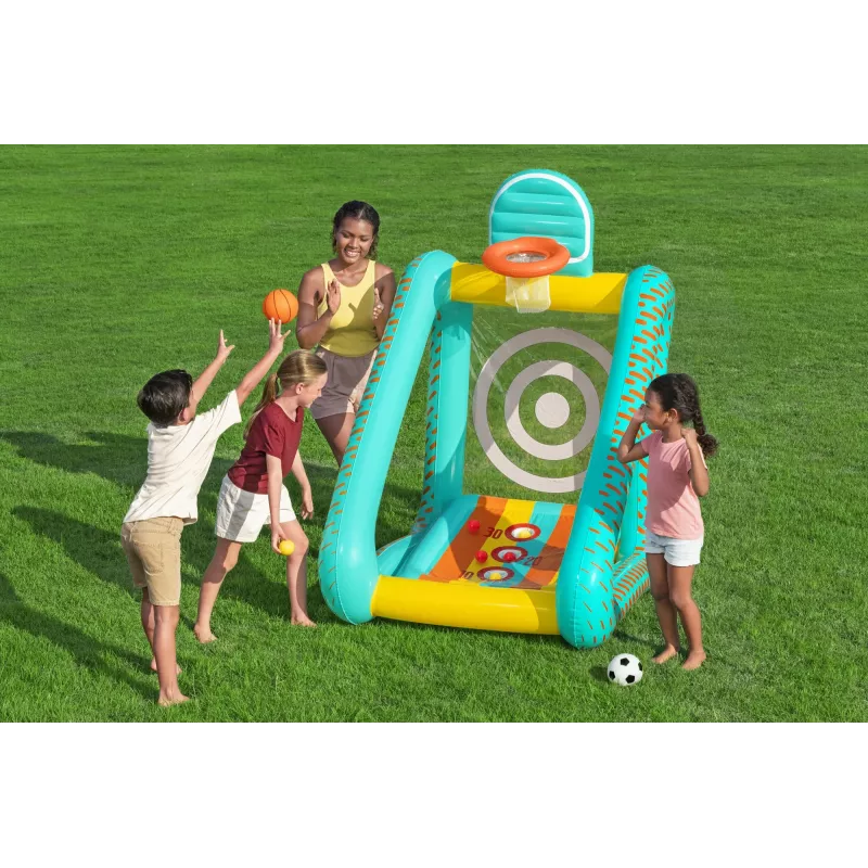 Bestway Perfect Aim 3-in-1 aufblasbares Yard-Spiel, Aufblasbares Spielcenter, 5 Jahr(e), Polyvinylchlorid (PVC), Mehrfarbig