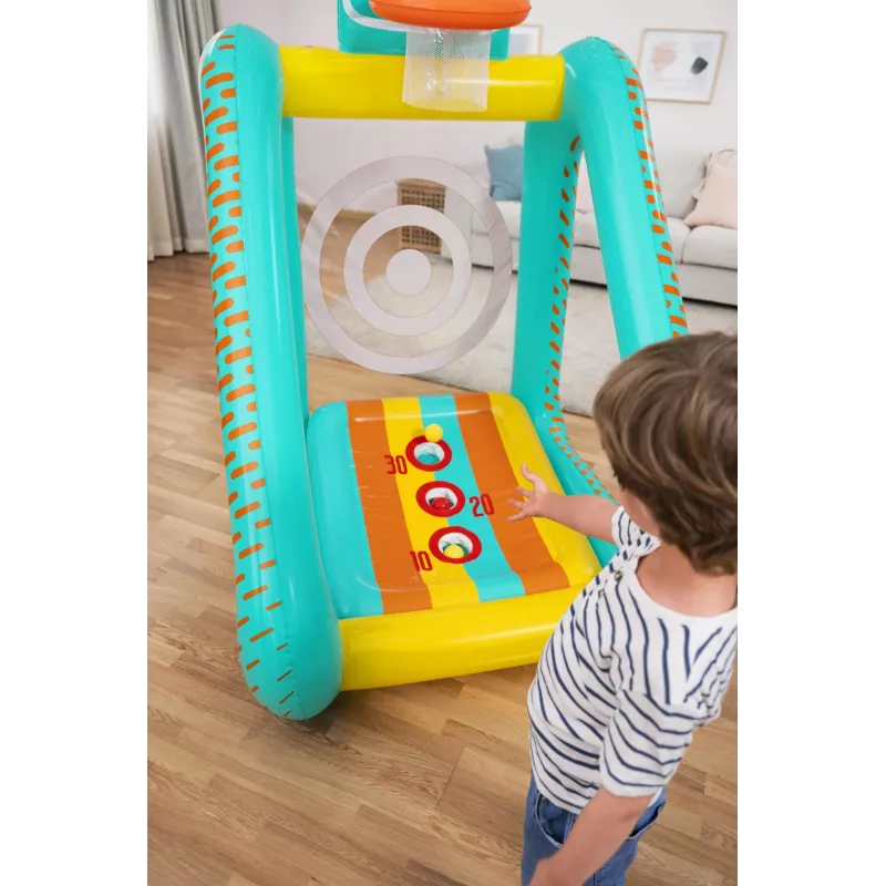 Bestway Perfect Aim 3-in-1 aufblasbares Yard-Spiel, Aufblasbares Spielcenter, 5 Jahr(e), Polyvinylchlorid (PVC), Mehrfarbig