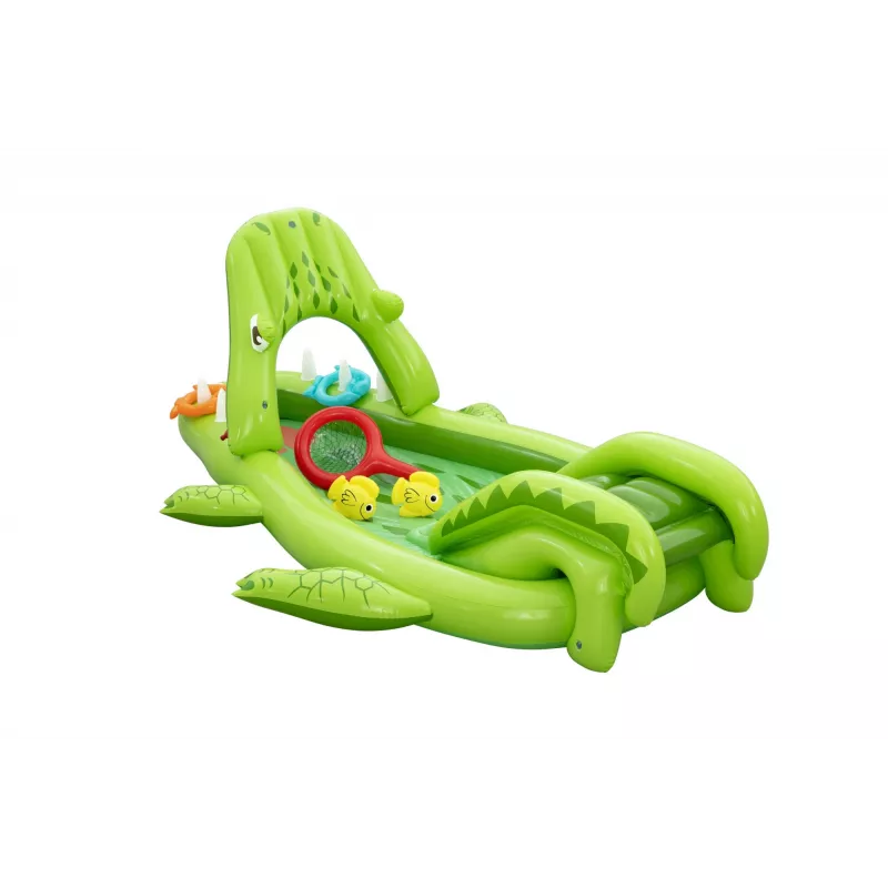 Bestway Later Gator Aufblasbarer Wasser-Spielplatz und Pool für Kinder 2,34 m x 1,63 m x 87 cm