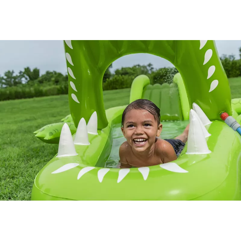Bestway Later Gator Aufblasbarer Wasser-Spielplatz und Pool für Kinder 2,34 m x 1,63 m x 87 cm