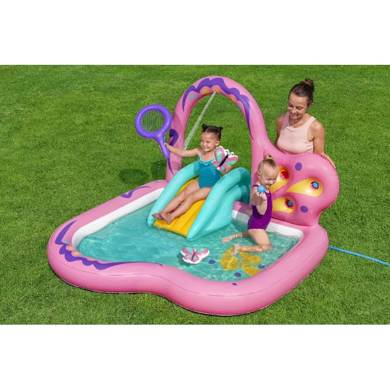 Bestway Butterfly Wonder Kinder aufblasbares Wasserspielcenter und Pool 1,80 m x 1,80 m x 1,17 m