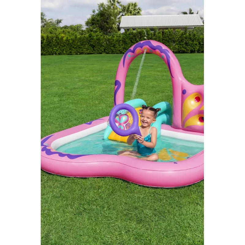 Bestway Butterfly Wonder Kinder aufblasbares Wasserspielcenter und Pool 1,80 m x 1,80 m x 1,17 m