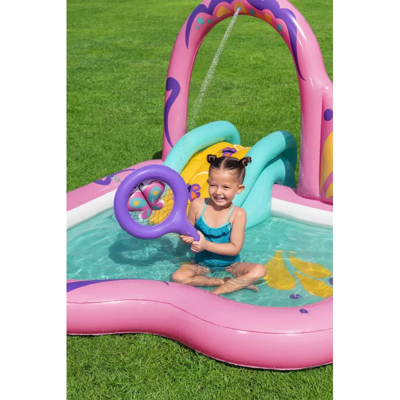 Bestway Butterfly Wonder Kinder aufblasbares Wasserspielcenter und Pool 1,80 m x 1,80 m x 1,17 m