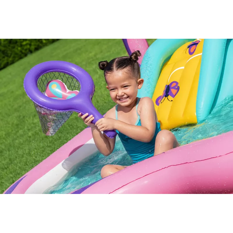 Bestway Butterfly Wonder Kinder aufblasbares Wasserspielcenter und Pool 1,80 m x 1,80 m x 1,17 m