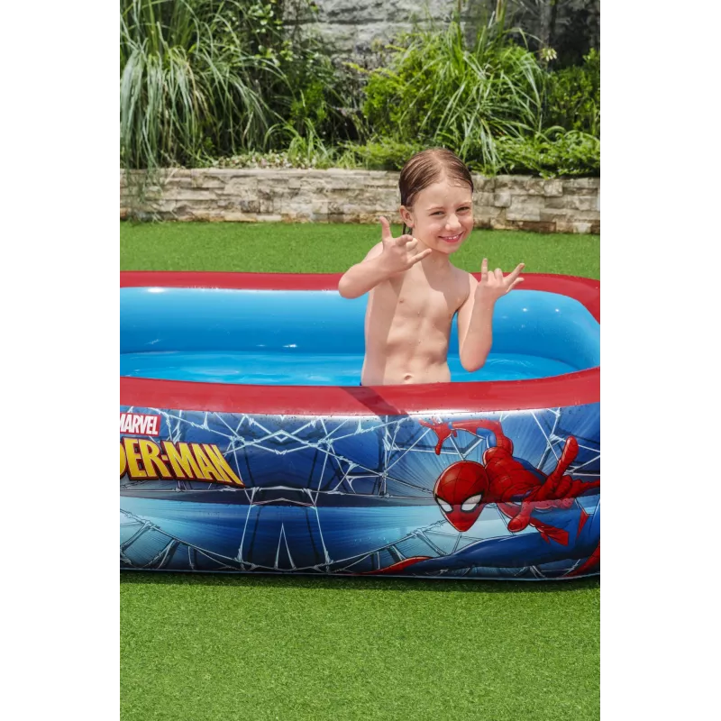 Bestway Spielpool, Aufblasbarer Pool, 450 L, Rechteckig, 6 Jahr(e), Spider-Man, Vinyl