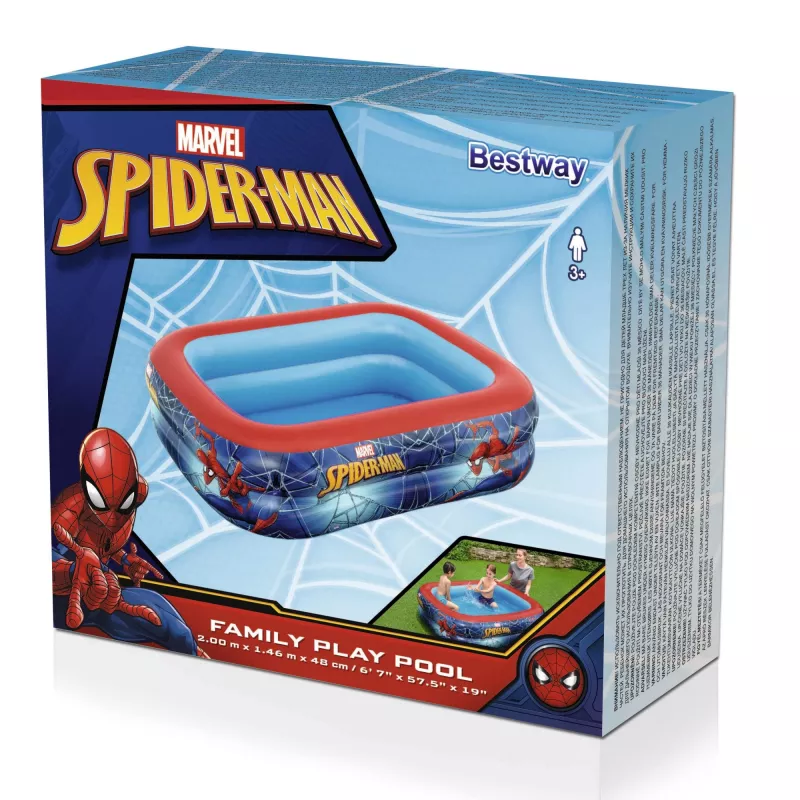 Bestway Spielpool, Aufblasbarer Pool, 450 L, Rechteckig, 6 Jahr(e), Spider-Man, Vinyl