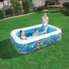 Bestway Aufblasbarer Familienplanschpool 2,29 m x 1,52 m x 56 cm, Aufblasbarer Pool, 702 L, Rechteckig, 6 Jahre, Vinyl, Mehrfarbig