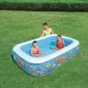 Bestway Aufblasbarer Familienplanschpool 2,29 m x 1,52 m x 56 cm, Aufblasbarer Pool, 702 L, Rechteckig, 6 Jahre, Vinyl, Mehrfarbig