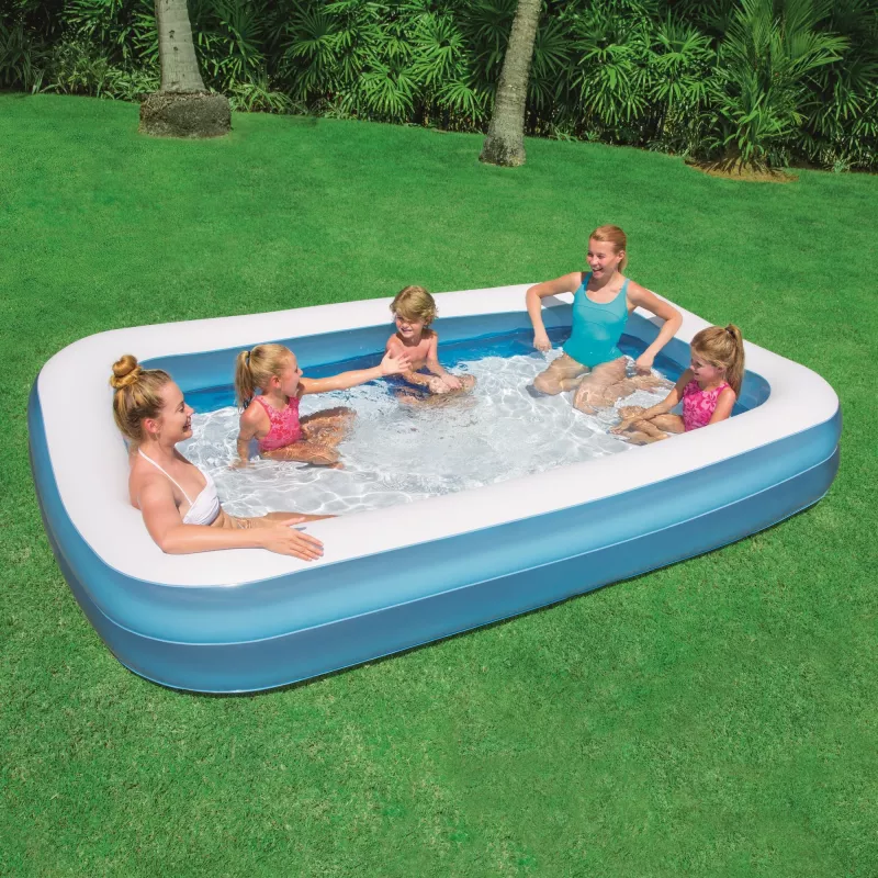 Bestway Aufblasbarer blauer rechteckiger Familienpool 3,05 m x 1,83 m x 46 cm