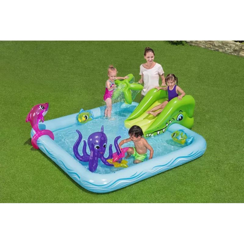 Bestway Play Center Fantastic Aquarium Spielpool, aufblasbarer Pool, 308 L, 8-förmig, 2 J., Vinyl, mehrfarbig