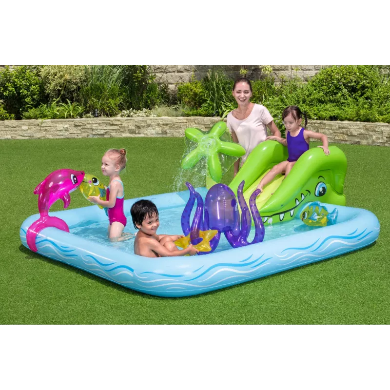 Bestway Play Center Fantastic Aquarium Spielpool, aufblasbarer Pool, 308 L, 8-förmig, 2 J., Vinyl, mehrfarbig