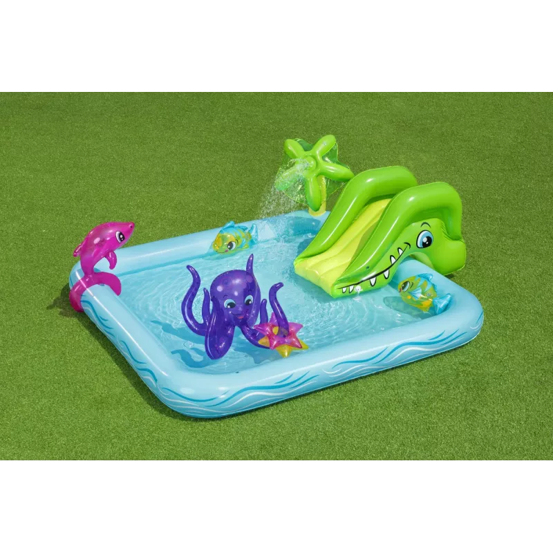 Bestway Play Center Fantastic Aquarium Spielpool, aufblasbarer Pool, 308 L, 8-förmig, 2 J., Vinyl, mehrfarbig