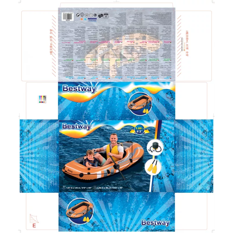 Bestway HYDRO-FORCE Aufblasbares Boot - inklusive Ruder und Fußpumpe