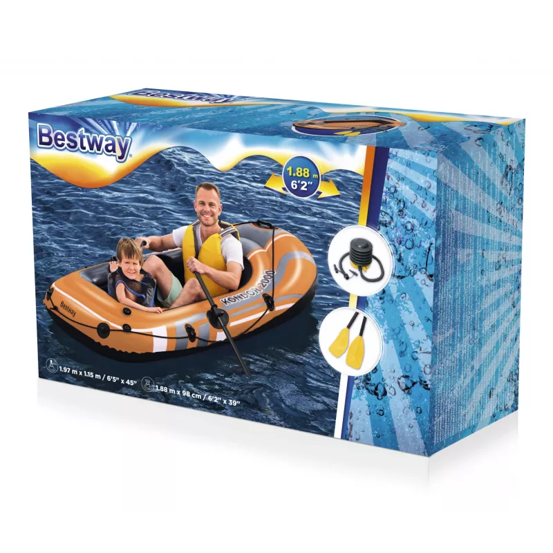 Bestway HYDRO-FORCE Aufblasbares Boot - inklusive Ruder und Fußpumpe