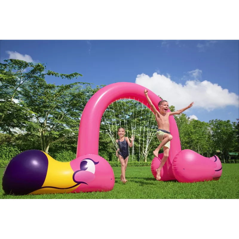 Bestway 11'2 inch x 43 inch x 6'4 inch/3,40 m x 1,10 m x 1,93 m Jumbo Flamingo Sprinkler